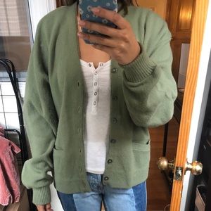Vintage Old School Green Sweater Small/ Medium